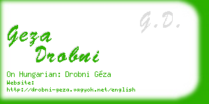 geza drobni business card